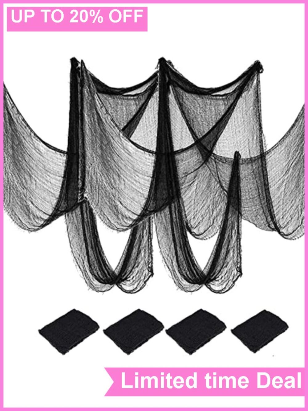 4 Pack Halloween Creepy Cloth Spooky Gauze Decoration 30x72 inch
